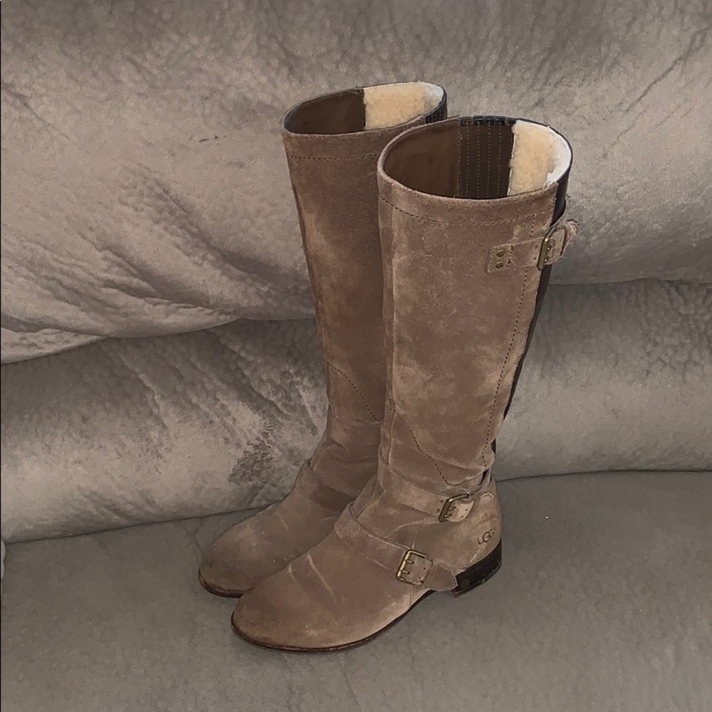 UGG suede and leather knee high boots